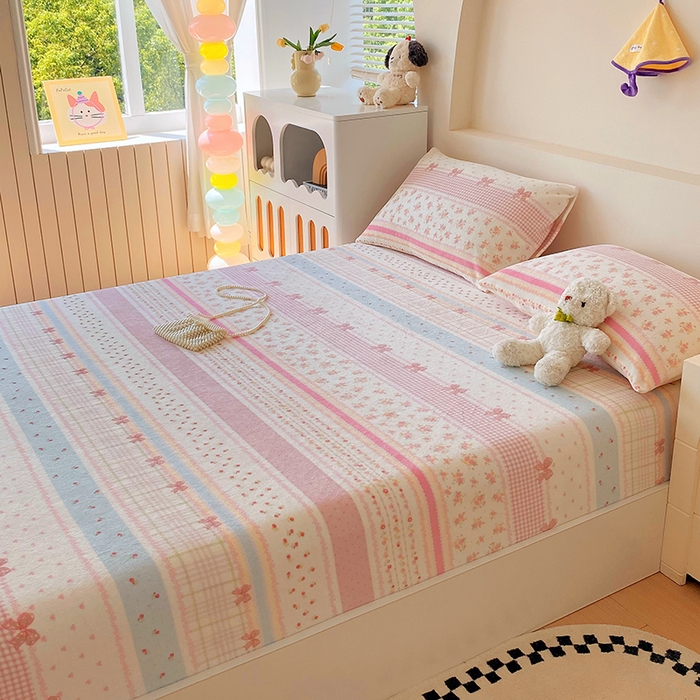 91家纺网 家纺一手货源 找家纺 艾橙家纺 2025秋冬新款高克重牛奶绒印花床笠单品床笠床笠单件 春色结语