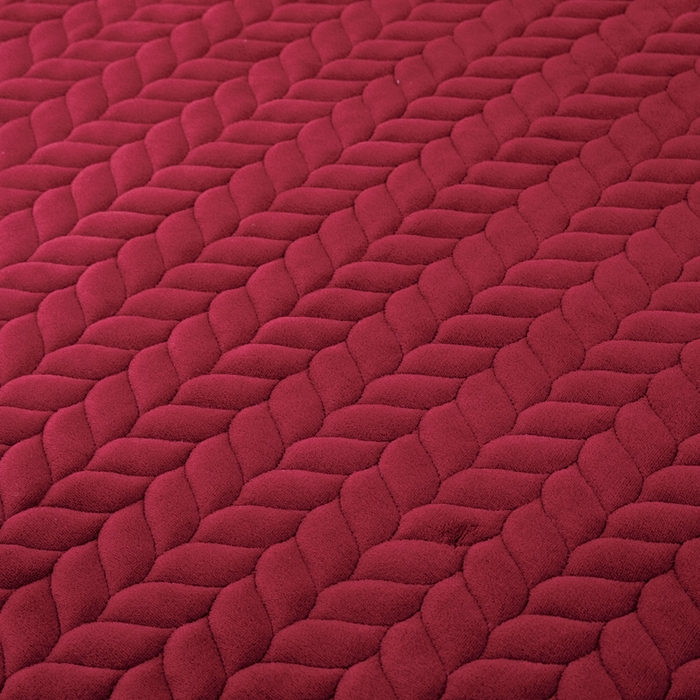 91家纺网 家纺一手货源 找家纺 畅畅家纺 2025新款冬季12斤加厚轻奢款230克全消光立体雕花牛奶绒夹棉床盖四件套 轻奢花语-红色