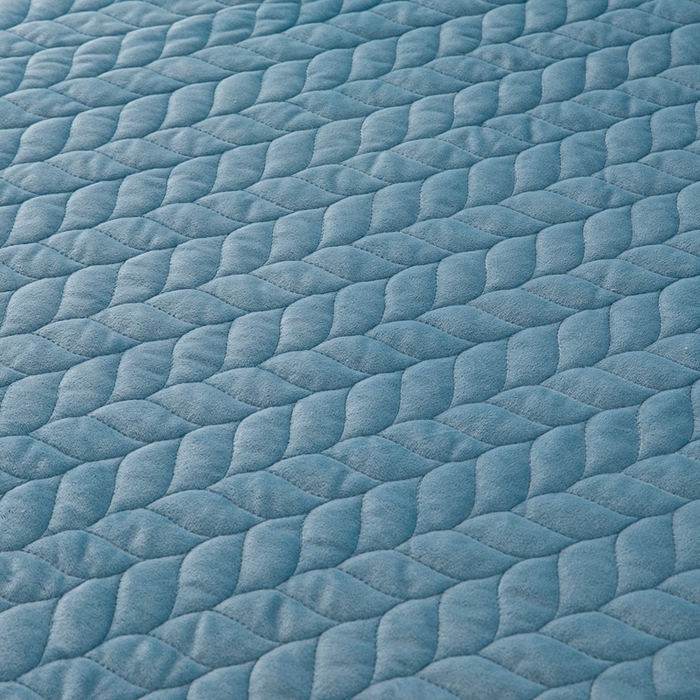 91家纺网 家纺一手货源 找家纺 畅畅家纺 2025新款冬季12斤加厚轻奢款230克全消光立体雕花牛奶绒夹棉床盖四件套 轻奢花语-蓝色