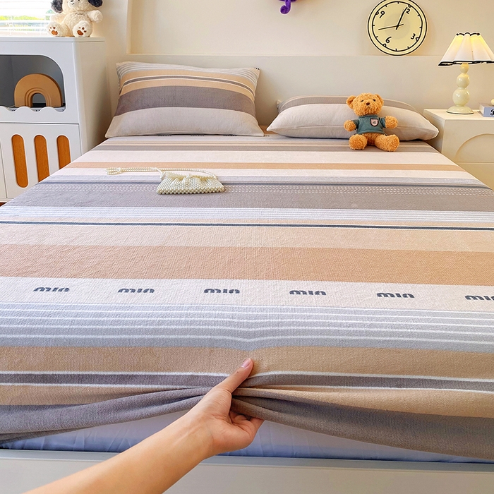 91家纺网 家纺一手货源 找家纺 艾橙家纺 2025秋冬新款高克重牛奶绒印花床笠单品床笠床笠单件 米兰风尚-咖