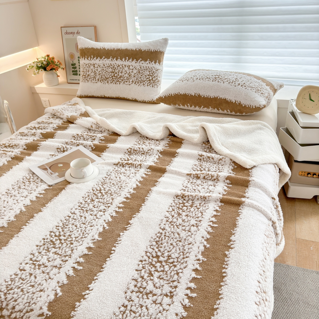 91家纺网 家纺一手货源 找家纺 （总）畅畅家纺 2025新款加厚羊羔绒阳离子双层盖毯舒棉绒毛毯春秋冬夏盖毯