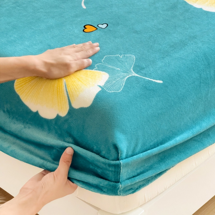 91家纺网 家纺一手货源 找家纺 艾橙家纺 2025秋冬新款高克重牛奶绒印花床笠单品床笠床笠单件 晚秋