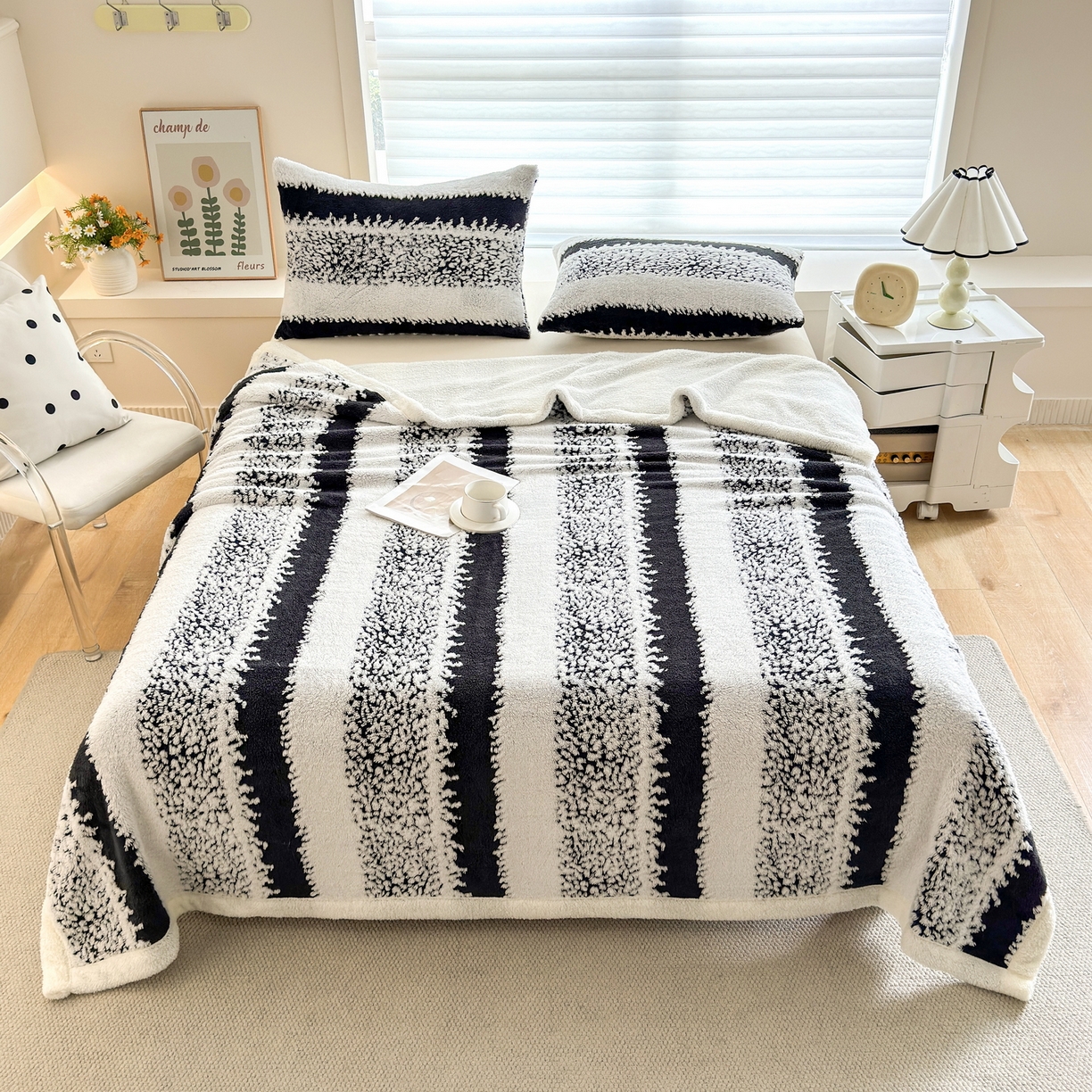 91家纺网 家纺一手货源 找家纺 （总）畅畅家纺 2025新款加厚羊羔绒阳离子双层盖毯舒棉绒毛毯春秋冬夏盖毯