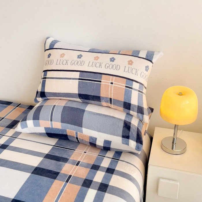 91家纺网 家纺一手货源 找家纺 艾橙家纺 2025秋冬新款高克重牛奶绒印花床笠单品床笠床笠单件 五色格