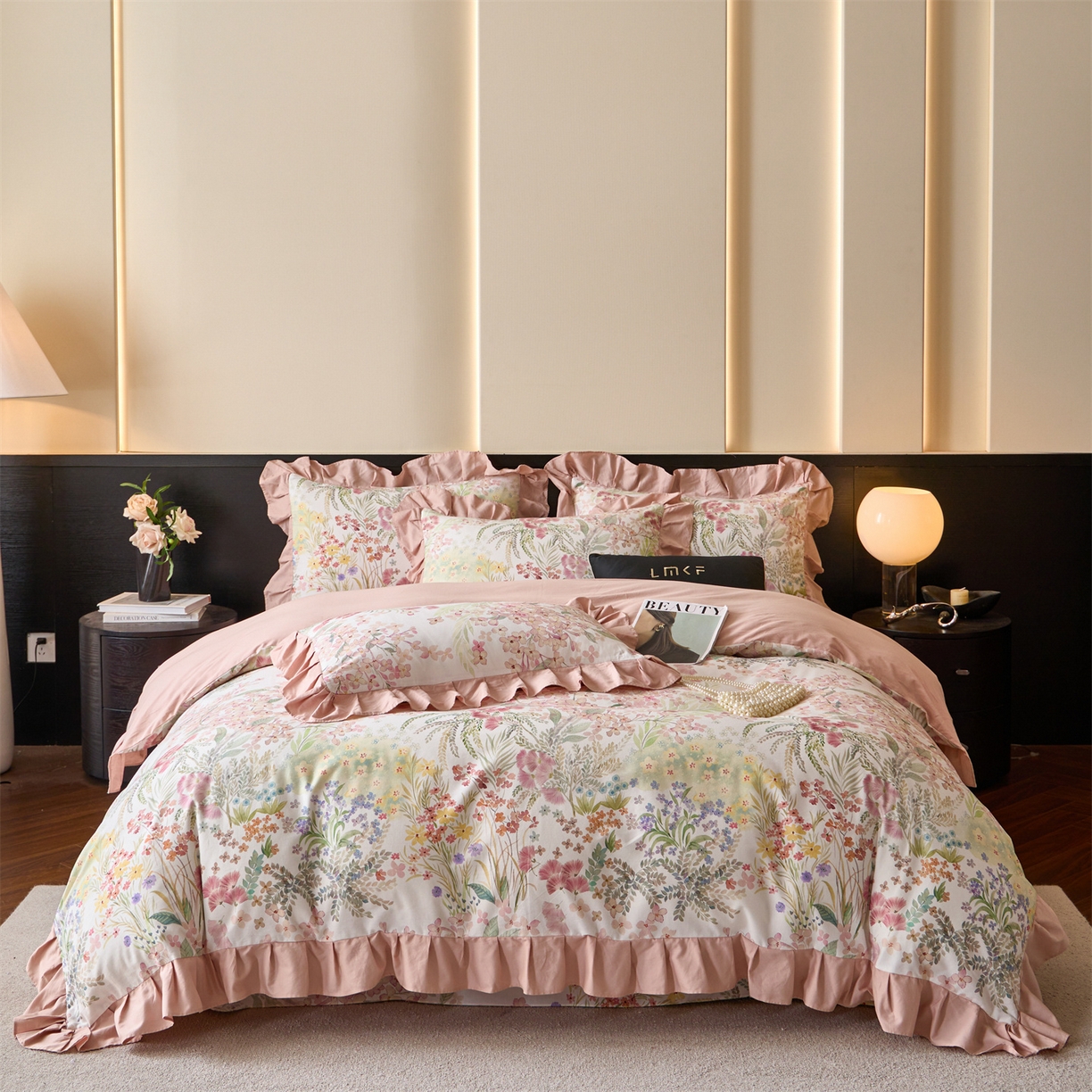 91家纺网 家纺一手货源 找家纺 （总）蓝米卡夫 2025秋冬-全棉60支磨毛数码印花-花边款（礼盒包装）提供买家秀