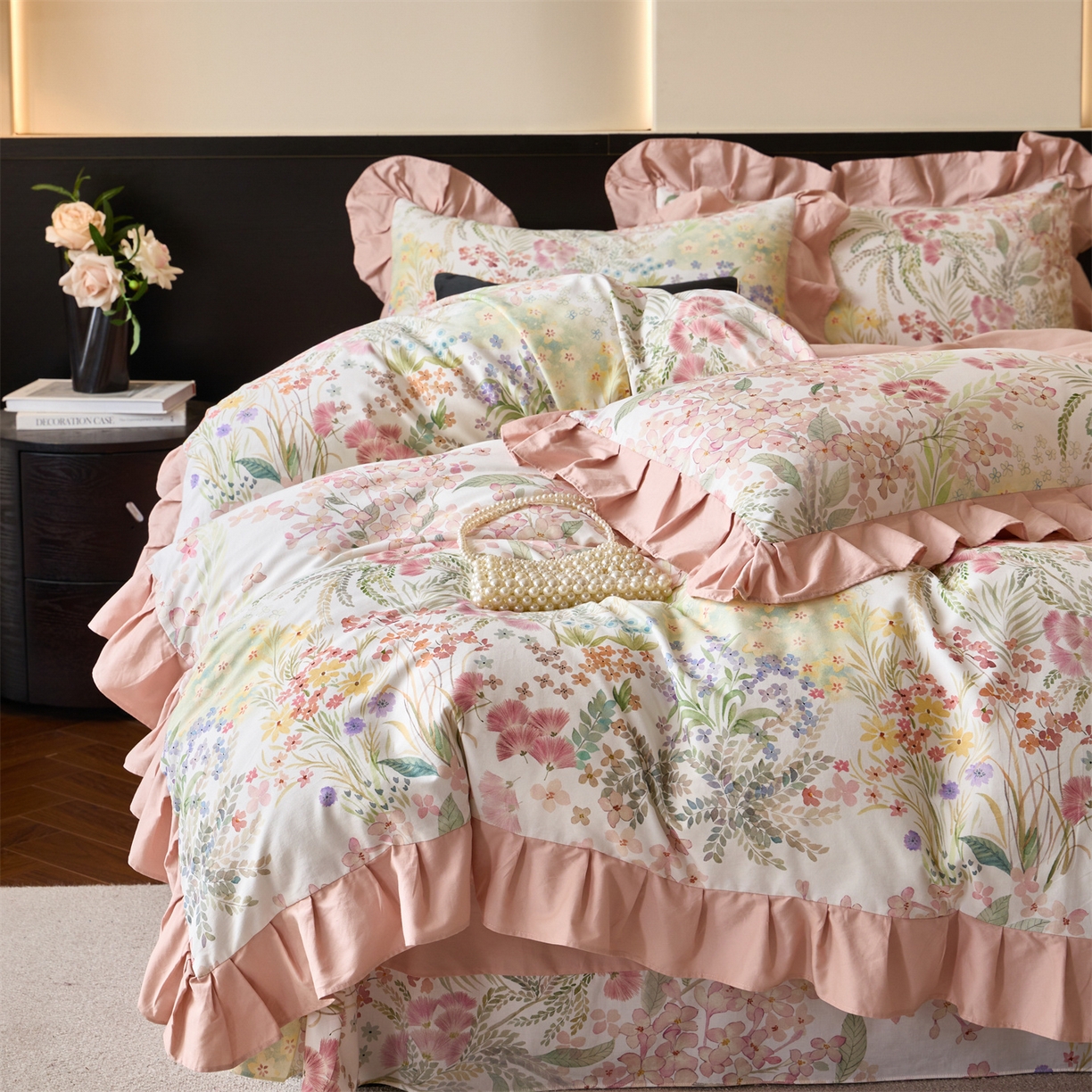 91家纺网 家纺一手货源 找家纺 （总）蓝米卡夫 2025秋冬-全棉60支磨毛数码印花-花边款（礼盒包装）提供买家秀