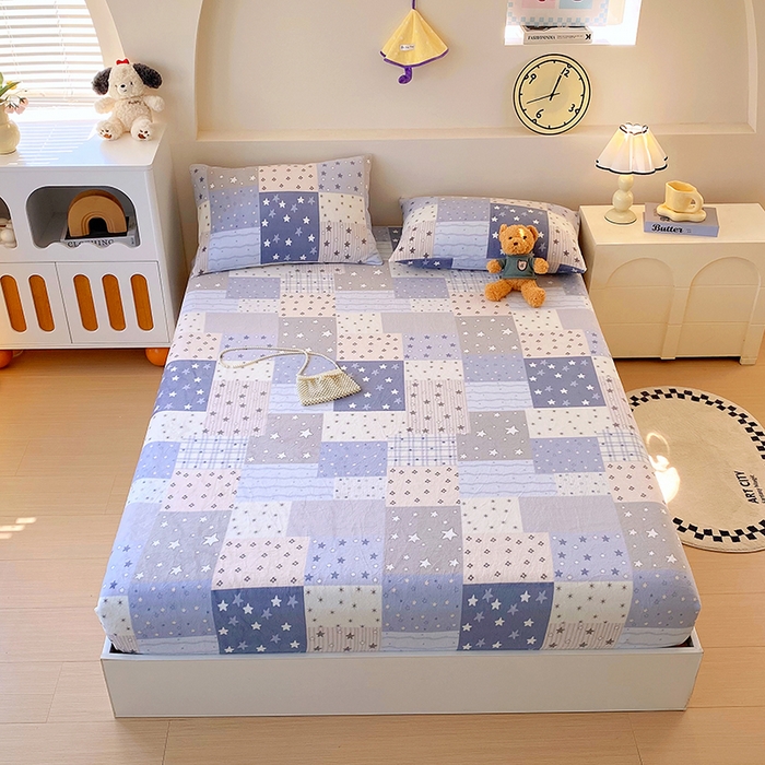 91家纺网 家纺一手货源 找家纺 艾橙家纺 2025秋冬新款高克重牛奶绒印花床笠单品床笠床笠单件 星河