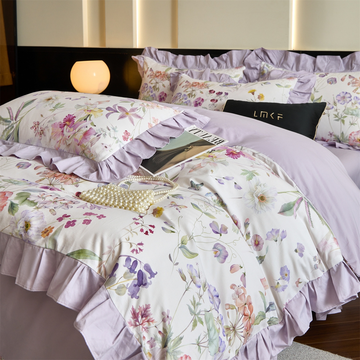 91家纺网 家纺一手货源 找家纺 （总）蓝米卡夫 2025秋冬-全棉60支磨毛数码印花-花边款（礼盒包装）提供买家秀