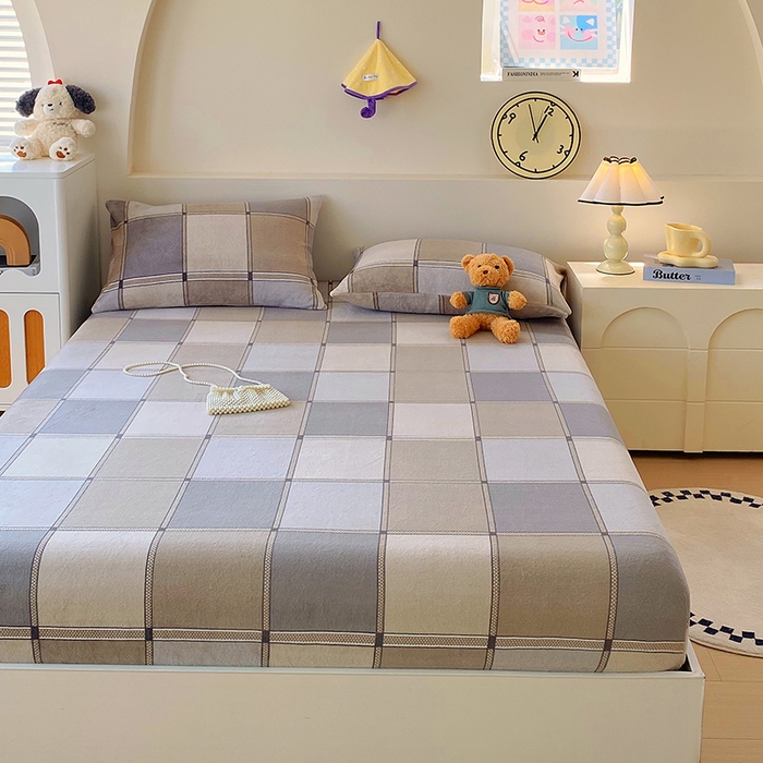 91家纺网 家纺一手货源 找家纺 艾橙家纺 2025秋冬新款高克重牛奶绒印花床笠单品床笠床笠单件 雅致格调