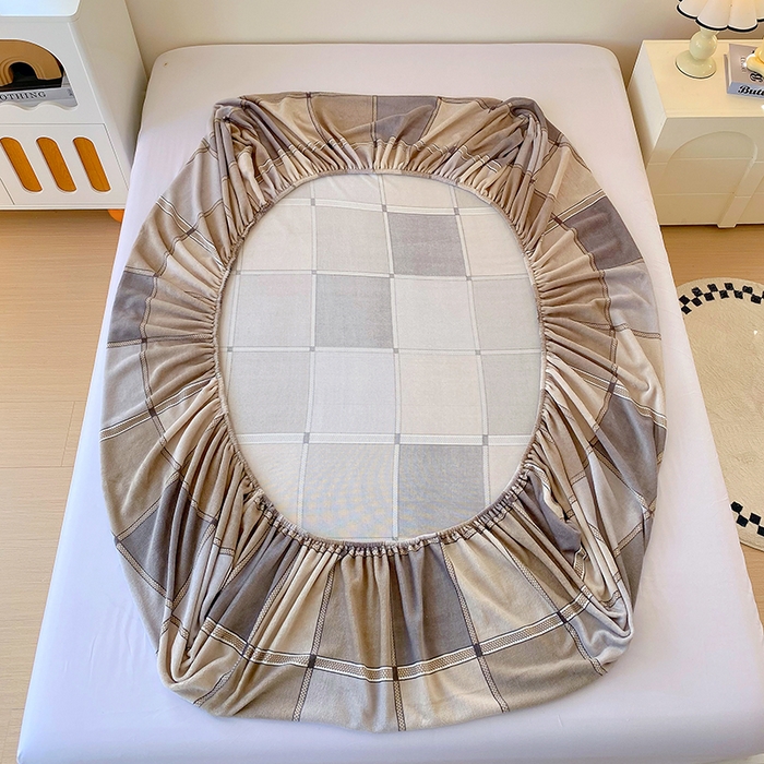 91家纺网 家纺一手货源 找家纺 艾橙家纺 2025秋冬新款高克重牛奶绒印花床笠单品床笠床笠单件 雅致格调