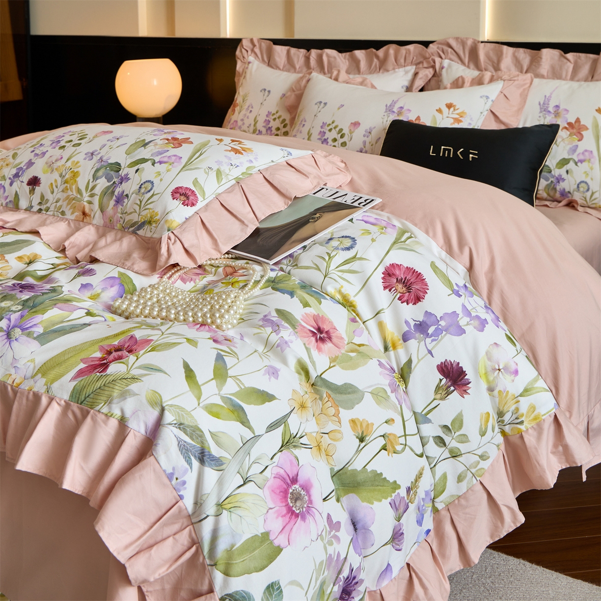 蓝米卡夫 2025秋冬-全棉60支磨毛数码印花-花边款（礼盒包装）提供买家秀 博尔塔拉