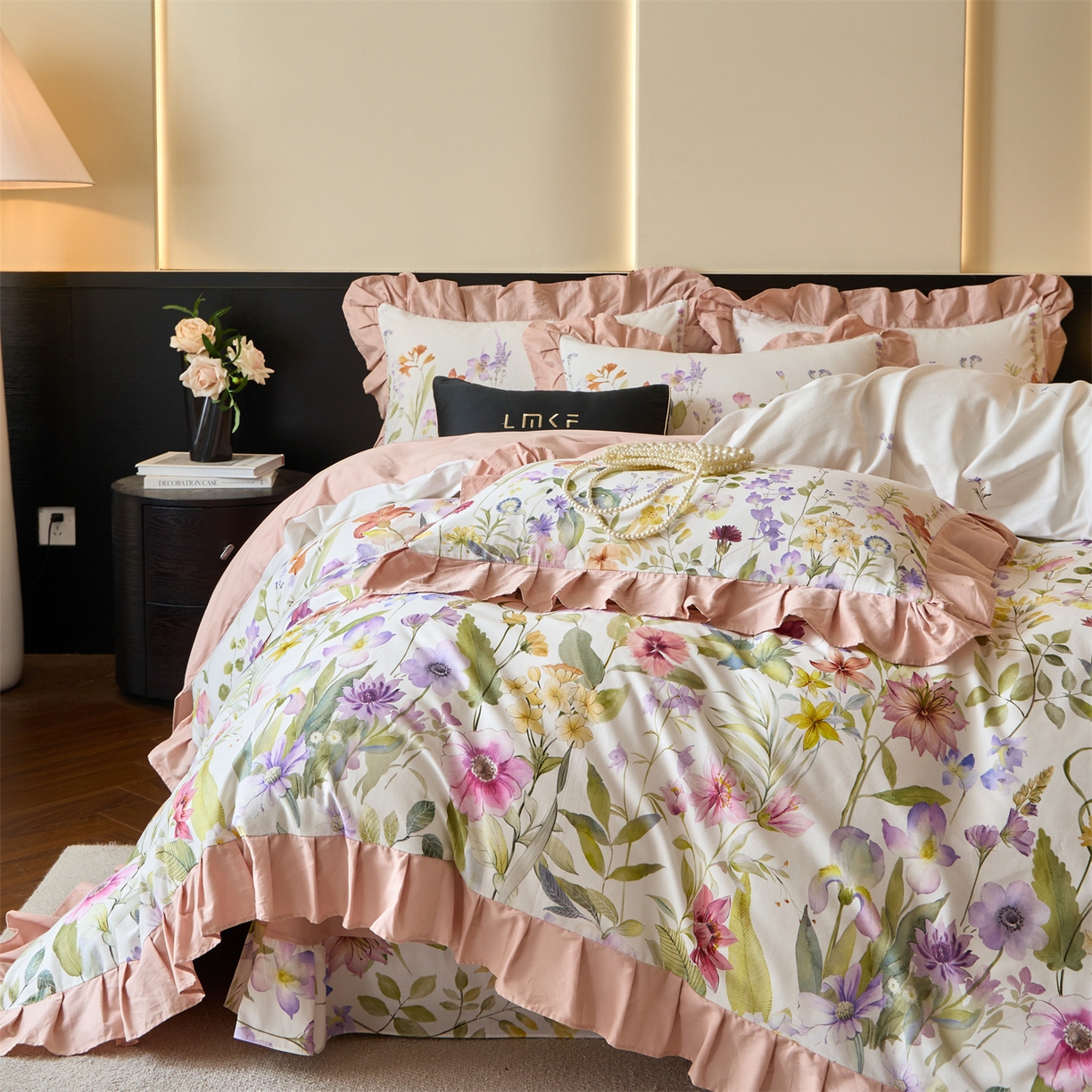 91家纺网 家纺一手货源 找家纺 蓝米卡夫 2025秋冬-全棉60支磨毛数码印花-花边款（礼盒包装）提供买家秀 博尔塔拉