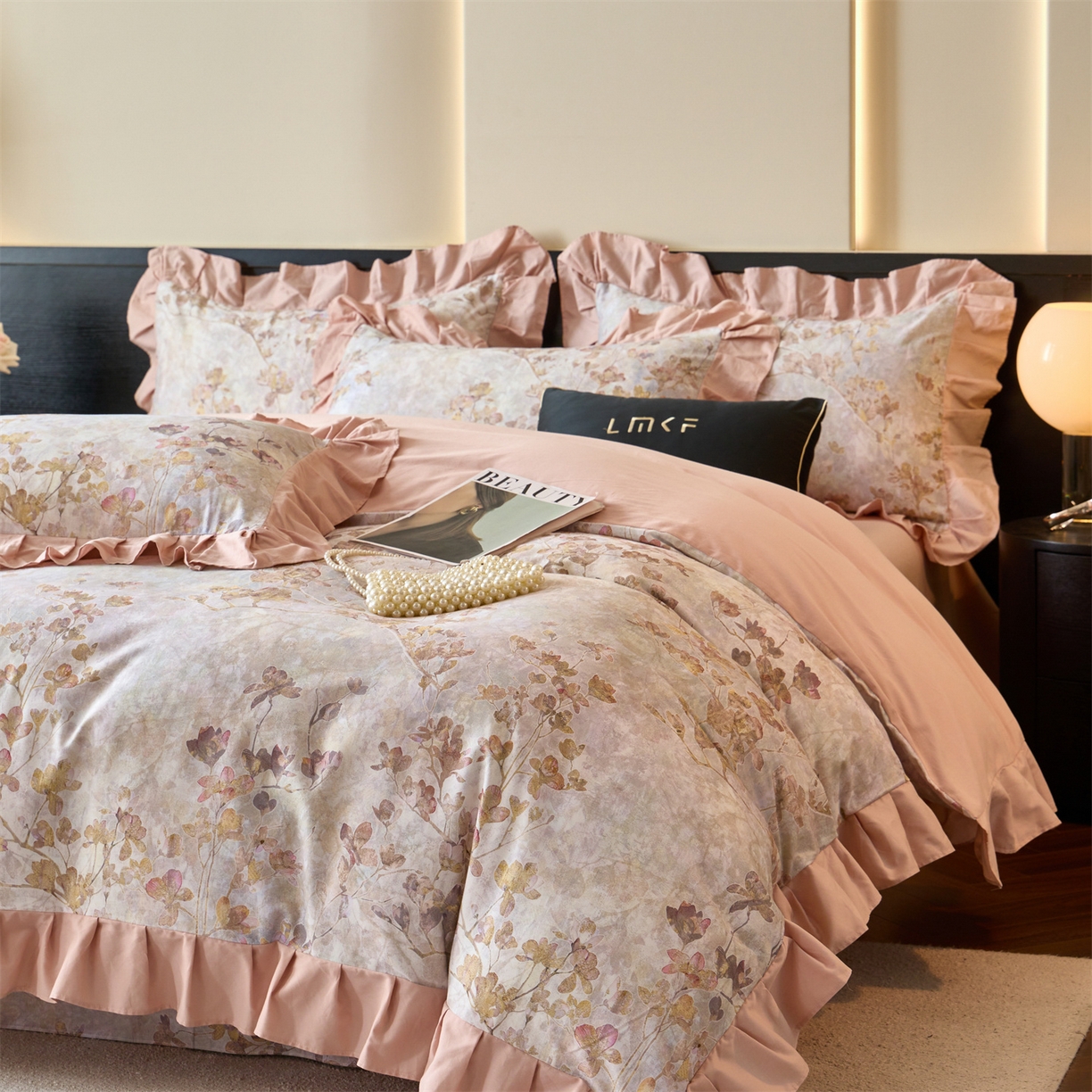 91家纺网 家纺一手货源 找家纺 蓝米卡夫 2025秋冬-全棉60支磨毛数码印花-花边款（礼盒包装）提供买家秀 克拉玛依