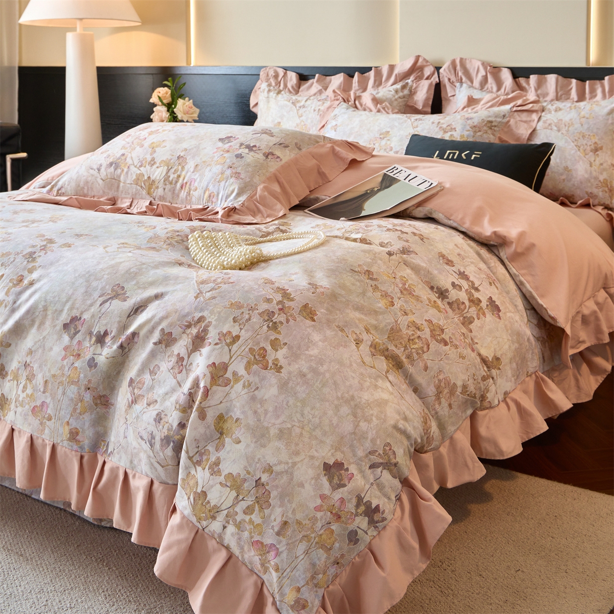 91家纺网 家纺一手货源 找家纺 蓝米卡夫 2025秋冬-全棉60支磨毛数码印花-花边款（礼盒包装）提供买家秀 克拉玛依