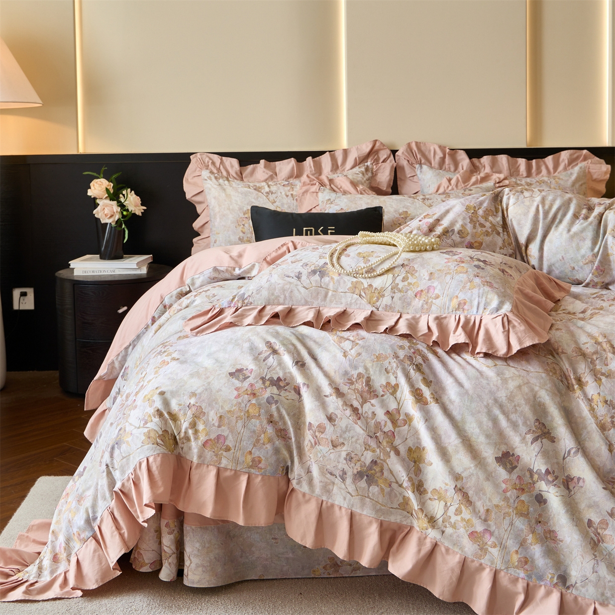 91家纺网 家纺一手货源 找家纺 蓝米卡夫 2025秋冬-全棉60支磨毛数码印花-花边款（礼盒包装）提供买家秀 克拉玛依