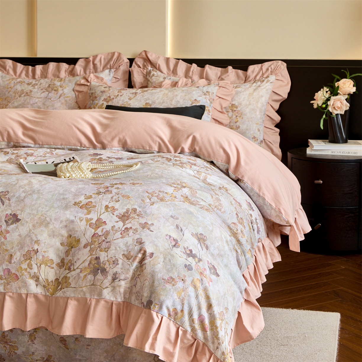 91家纺网 家纺一手货源 找家纺 蓝米卡夫 2025秋冬-全棉60支磨毛数码印花-花边款（礼盒包装）提供买家秀 克拉玛依