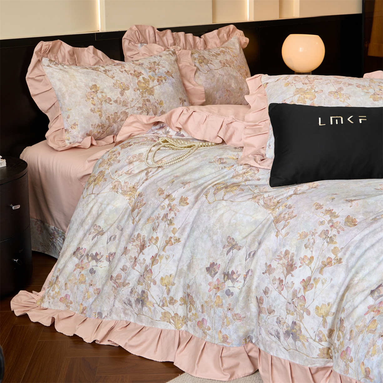 91家纺网 家纺一手货源 找家纺 蓝米卡夫 2025秋冬-全棉60支磨毛数码印花-花边款（礼盒包装）提供买家秀 克拉玛依