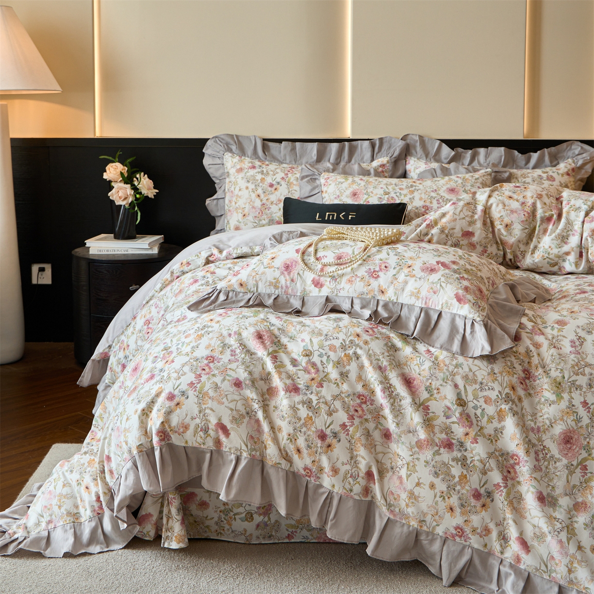 91家纺网 家纺一手货源 找家纺 蓝米卡夫 2025秋冬-全棉60支磨毛数码印花-花边款（礼盒包装）提供买家秀 伊犁