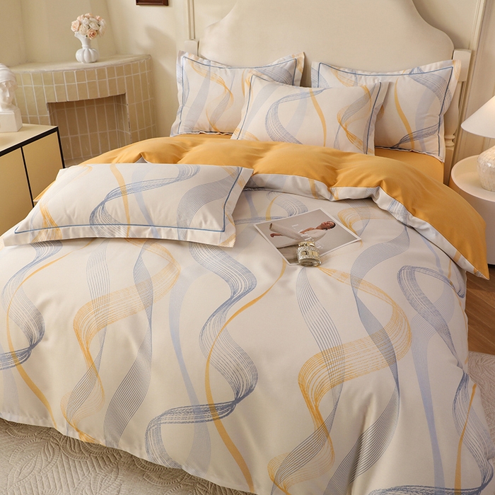 91家纺网 家纺一手货源 找家纺 （总）幸嘉轩 2025新款全棉纯棉喷气加厚磨毛四件套-系列五