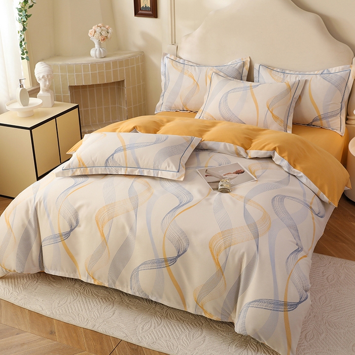 91家纺网 家纺一手货源 找家纺 （总）幸嘉轩 2025新款全棉纯棉喷气加厚磨毛四件套-系列五