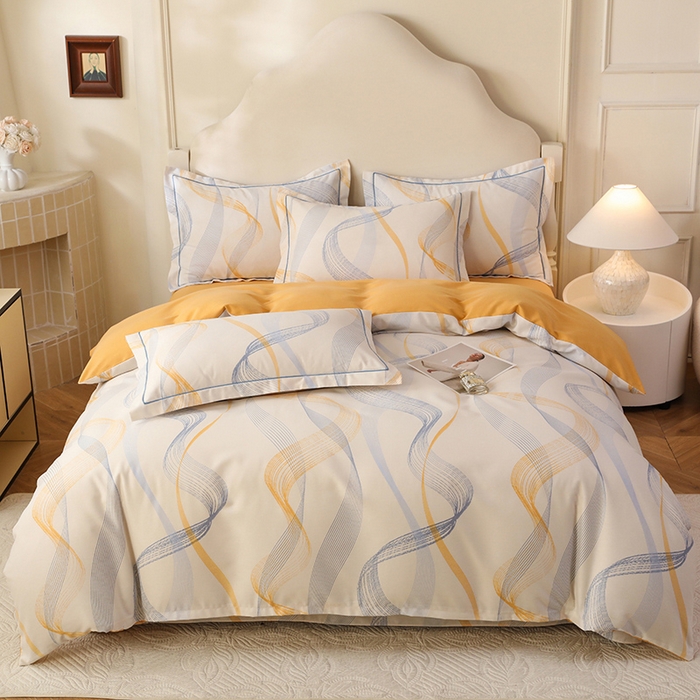 91家纺网 家纺一手货源 找家纺 （总）幸嘉轩 2025新款全棉纯棉喷气加厚磨毛四件套-系列五