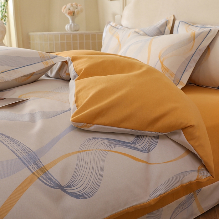 91家纺网 家纺一手货源 找家纺 （总）幸嘉轩 2025新款全棉纯棉喷气加厚磨毛四件套-系列五