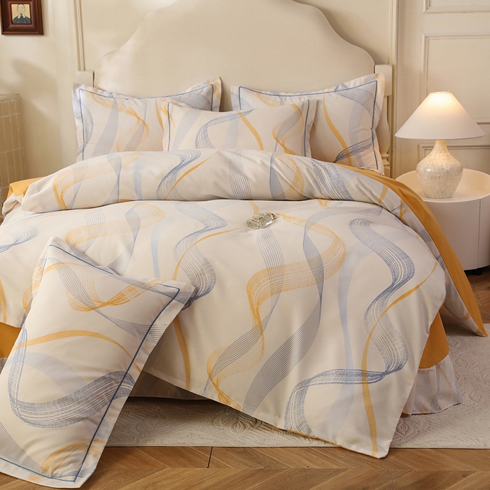 91家纺网 家纺一手货源 找家纺 （总）幸嘉轩 2025新款全棉纯棉喷气加厚磨毛四件套-系列五