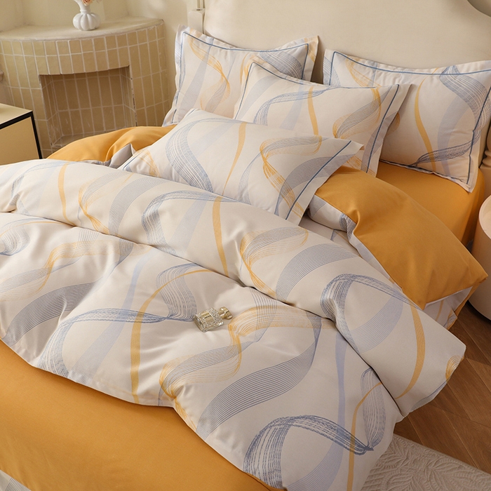 91家纺网 家纺一手货源 找家纺 （总）幸嘉轩 2025新款全棉纯棉喷气加厚磨毛四件套-系列五