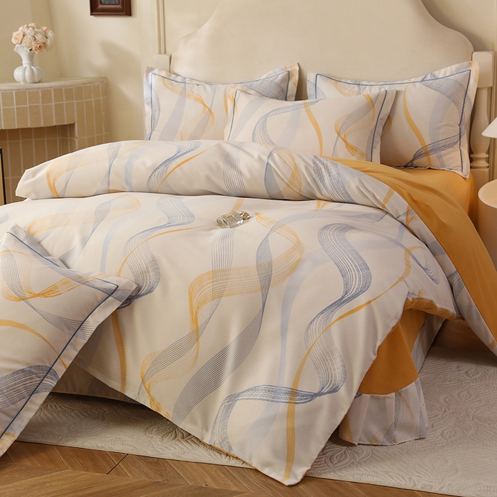 91家纺网 家纺一手货源 找家纺 （总）幸嘉轩 2025新款全棉纯棉喷气加厚磨毛四件套-系列五