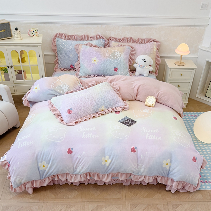 91家纺网 家纺一手货源 找家纺 （总）归属 2025新款牛奶绒床盖四件套（提供买家秀）