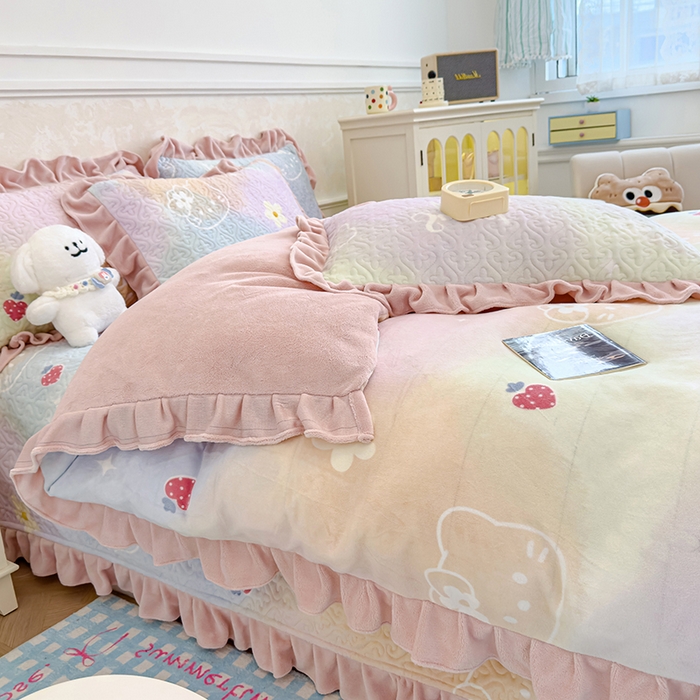 91家纺网 家纺一手货源 找家纺 （总）归属 2025新款牛奶绒床盖四件套（提供买家秀）