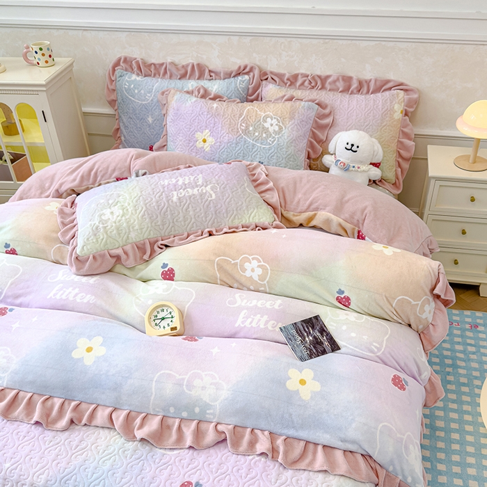 91家纺网 家纺一手货源 找家纺 （总）归属 2025新款牛奶绒床盖四件套（提供买家秀）