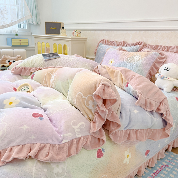 91家纺网 家纺一手货源 找家纺 （总）归属 2025新款牛奶绒床盖四件套（提供买家秀）