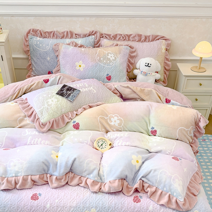 91家纺网 家纺一手货源 找家纺 （总）归属 2025新款牛奶绒床盖四件套（提供买家秀）