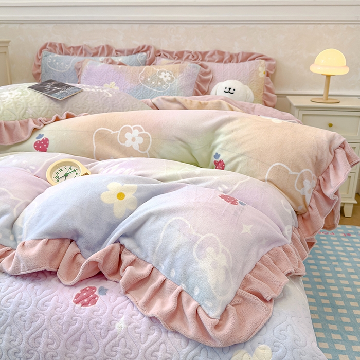 91家纺网 家纺一手货源 找家纺 （总）归属 2025新款牛奶绒床盖四件套（提供买家秀）