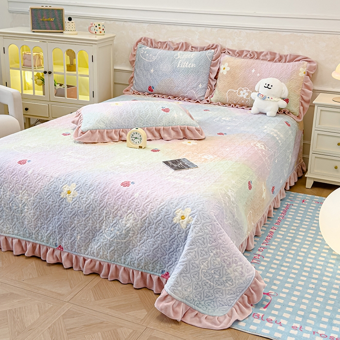 91家纺网 家纺一手货源 找家纺 （总）归属 2025新款牛奶绒床盖四件套（提供买家秀）