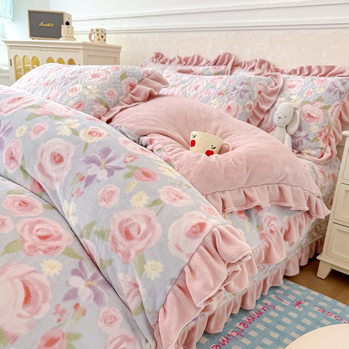 91家纺网 家纺一手货源 找家纺 （总）归属 2025新款牛奶绒床盖四件套（提供买家秀）