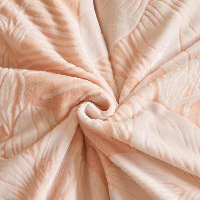 91家纺网 家纺一手货源 找家纺 畅畅家纺 2025新款11斤高克重新款韩版烂花牛奶绒冬季加厚床盖四件套系列 幽兰-粉玉