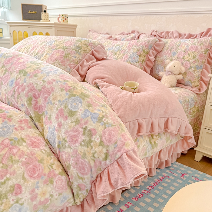 91家纺网 家纺一手货源 找家纺 （总）归属 2025新款牛奶绒床盖四件套（提供买家秀）