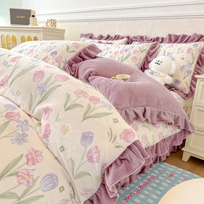 91家纺网 家纺一手货源 找家纺 （总）归属 2025新款牛奶绒床盖四件套（提供买家秀）