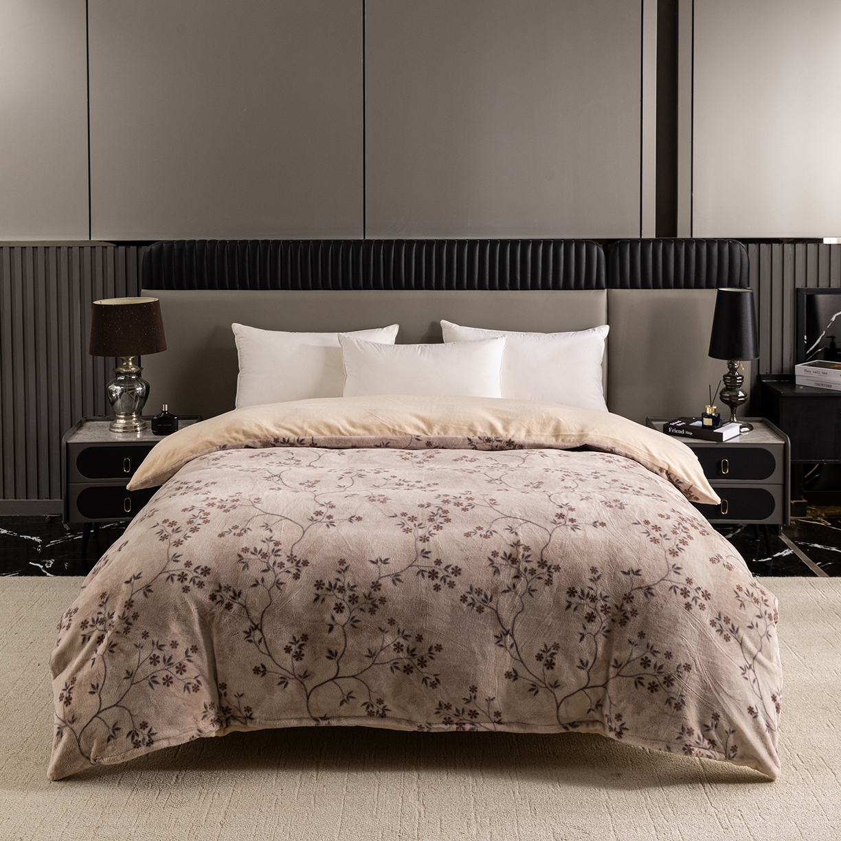 91家纺网 家纺一手货源 找家纺 锦罗绣 2025新款全消光兔绒300克牛奶绒四件套 好眠时刻