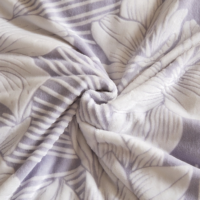 91家纺网 家纺一手货源 找家纺 畅畅家纺 2025新款11斤高克重新款韩版烂花牛奶绒冬季加厚床盖四件套系列 幽兰-灰紫