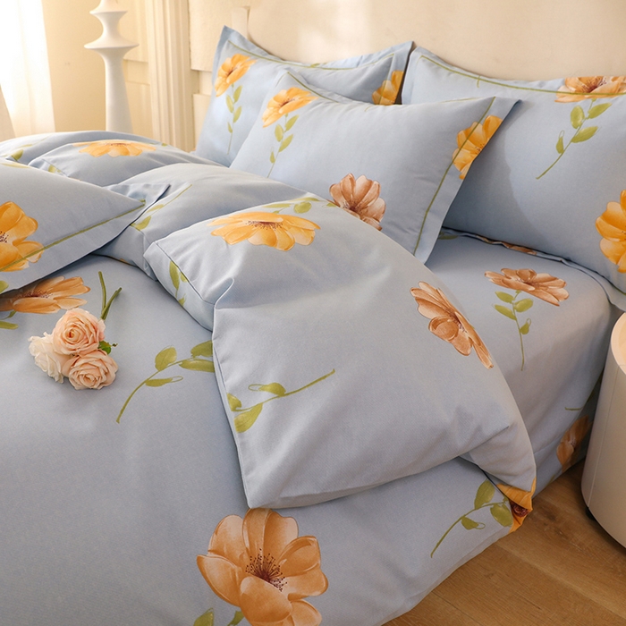 91家纺网 家纺一手货源 找家纺 幸嘉轩 2025新款全棉纯棉喷气加厚磨毛四件套-系列五 爱梦