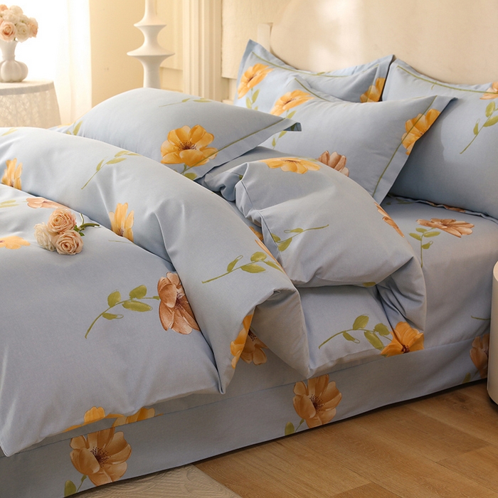 91家纺网 家纺一手货源 找家纺 幸嘉轩 2025新款全棉纯棉喷气加厚磨毛四件套-系列五 爱梦