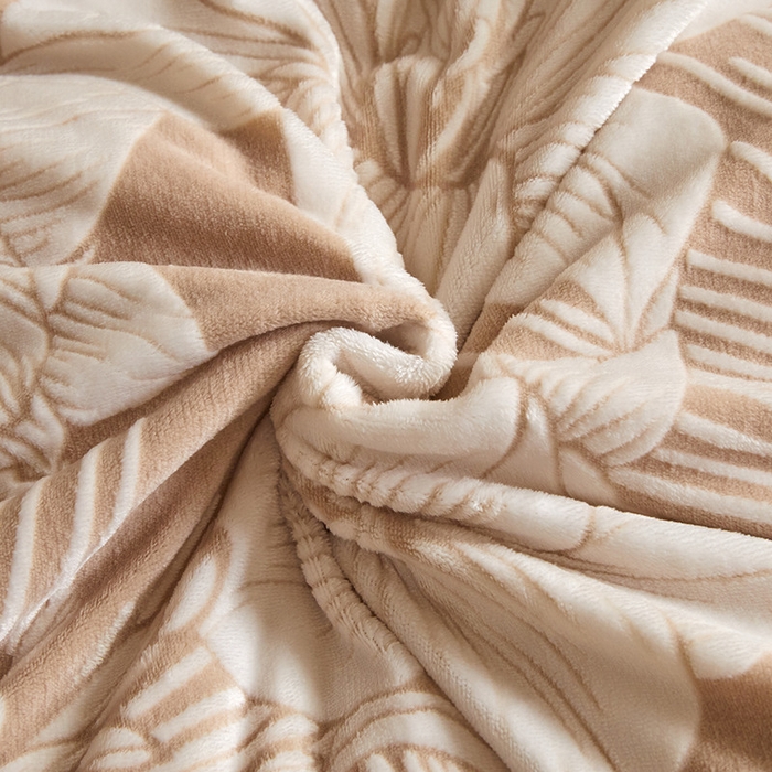 91家纺网 家纺一手货源 找家纺 畅畅家纺 2025新款11斤高克重新款韩版烂花牛奶绒冬季加厚床盖四件套系列 幽兰-咖