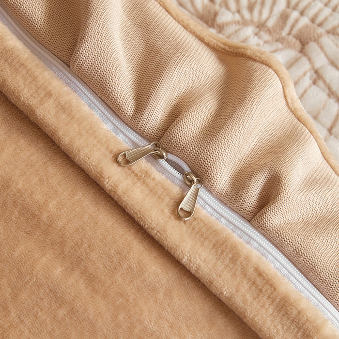 91家纺网 家纺一手货源 找家纺 畅畅家纺 2025新款11斤高克重新款韩版烂花牛奶绒冬季加厚床盖四件套系列 幽兰-咖