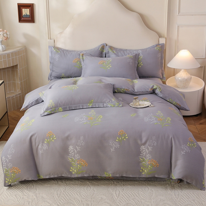 91家纺网 家纺一手货源 找家纺 幸嘉轩 2025新款全棉纯棉喷气加厚磨毛四件套-系列五 花影轻颜