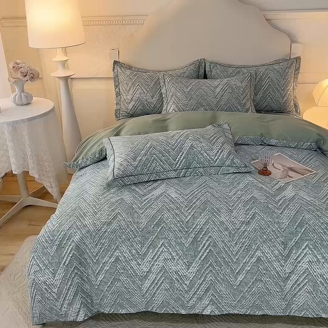 91家纺网 家纺一手货源 找家纺 幸嘉轩 2025新款全棉纯棉喷气加厚磨毛四件套-系列五 时尚之都