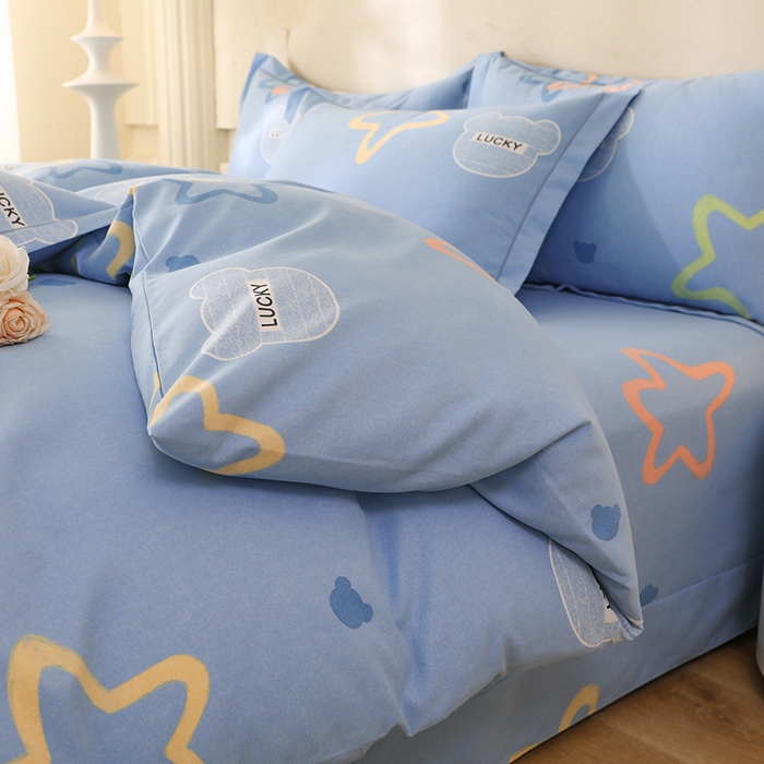 91家纺网 家纺一手货源 找家纺 幸嘉轩 2025新款全棉纯棉喷气加厚磨毛四件套-系列五 星辰