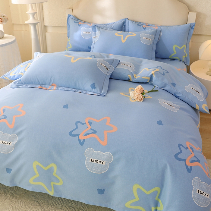 91家纺网 家纺一手货源 找家纺 幸嘉轩 2025新款全棉纯棉喷气加厚磨毛四件套-系列五 星辰